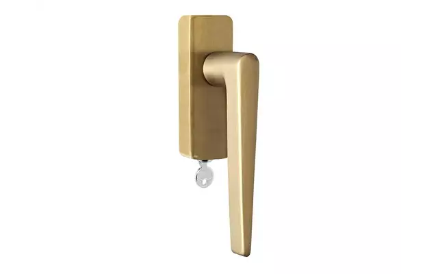 Draaikiep raamkruk Mat Goud PVD Afsluitbaar LB21H-DKLOCK-O
