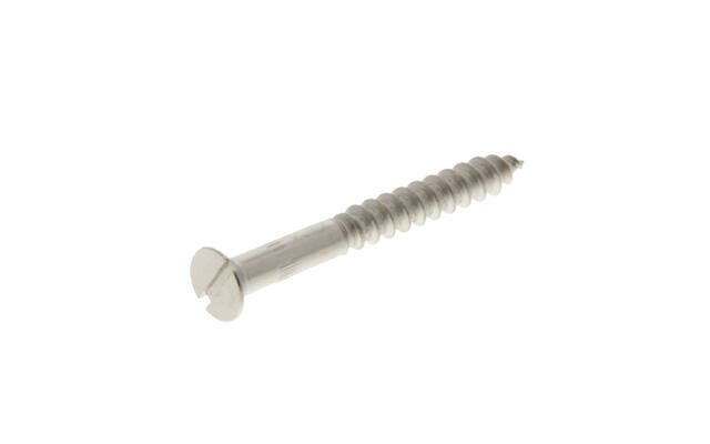 Houtschroef gleuf met verzonkenkop Nikkel 3.5 x 12 mm