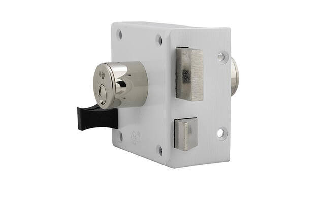 Oplegcilinderslot met vaste Nikkel cilinder SKG2 Din links Doornmaat 50mm DR1, inclusief 3 sleutels