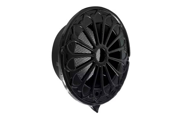 Ventilatierooster Zwart rond Retro 185mm voor buis 150mm