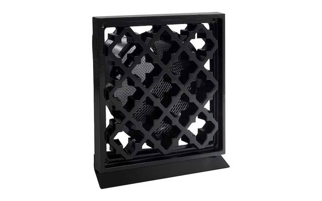 Ventilatierooster Zwart vierkant Retro 220x220mm voor buis 125mm