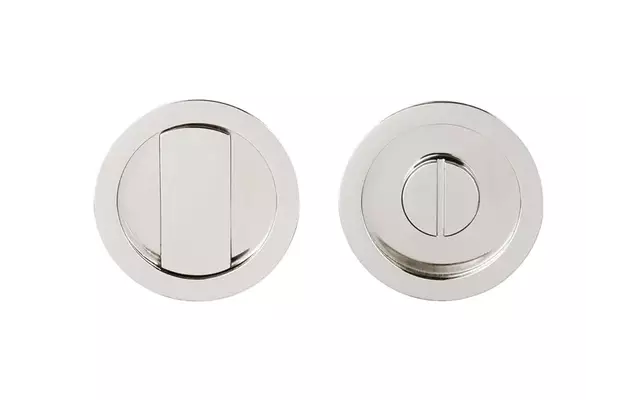 WC-sluiting Nikkel Rond 57 mm voor Schuifdeuren - Formani Basics LB57S_T