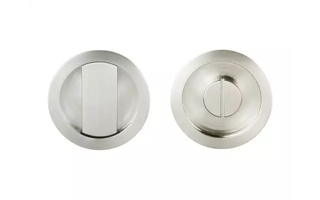 WC-sluiting Mat nikkel Rond 57 mm voor Schuifdeuren - Formani Basics LB57S_T