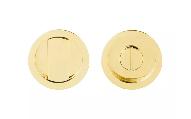 WC-sluiting Messing Rond 57 mm voor Schuifdeuren - Formani Basics LB57S_T