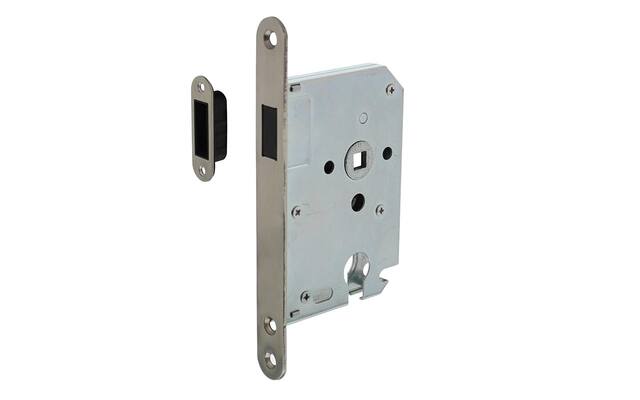 Intersteel Woningbouw magneet cilinder dag- en nachtslot 55mm, voorplaat afgerond rvs