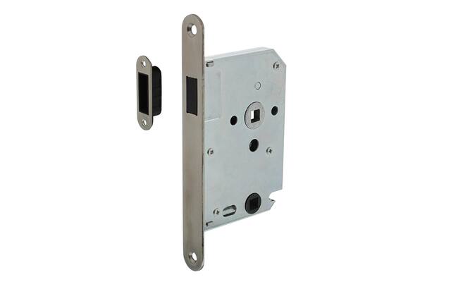 Intersteel Woningbouw magneet badkamer/toilet slot 63/8mm, voorplaat afgerond rvs