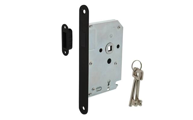 Intersteel Woningbouw magneet klavier dag- en nachtslot 55mm, voorplaat afgerond zwart