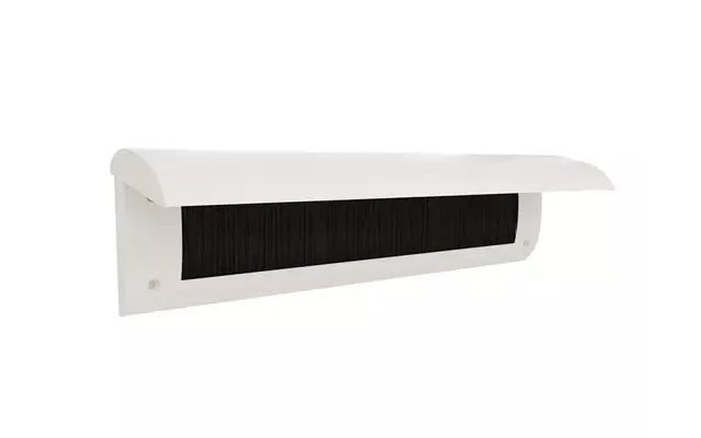 Tochtklep Cremewit RAL9001 kunststof Deco met borstel