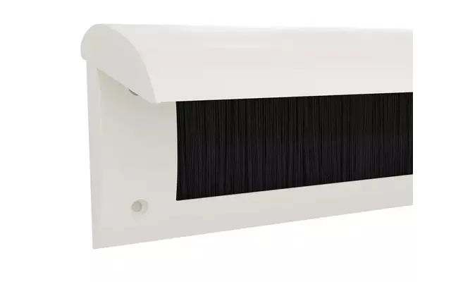 Tochtklep Wit RAL9016 kunststof Deco met borstel