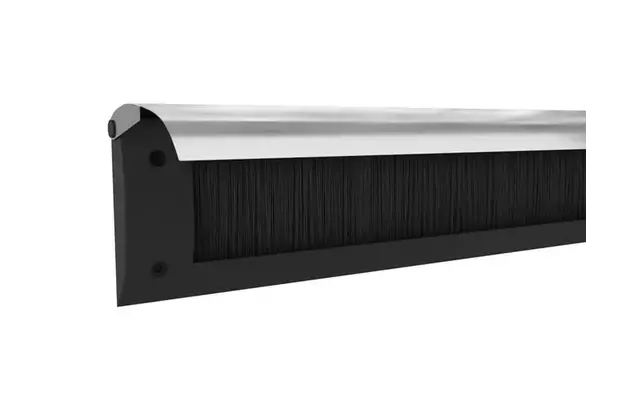 Tochtklep Aluminium kunststof houder, metalen klep Luxe met borstel