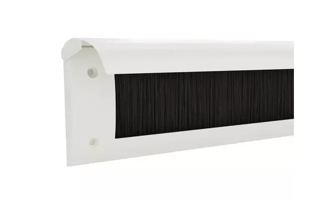 Tochtklep Wit RAL9003 kunststof houder, metalen klep Luxe met borstel