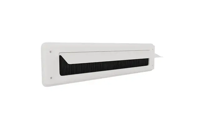 Tochtklep Wit RAL9016 Classic met borstel 86 x 345mm