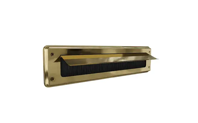 Tochtklep Messing Classic met borstel 86 x 345mm