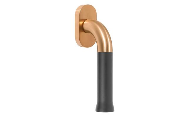 Draaikiep raamkruk Mat goud PVD/zwart Nour EV101 Edward van Vliet 150mm