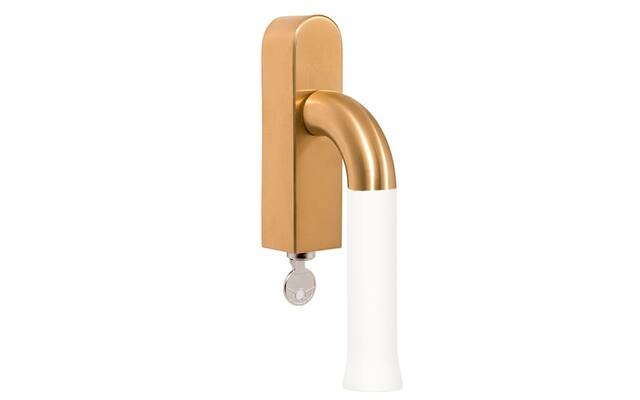 Draaikiep raamkruk Mat goud PVD/wit Nour EV101 afsluitbaar Edward van Vliet 164mm