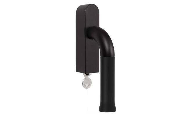 Draaikiep raamkruk Zwart Nour EV101 afsluitbaar Edward van Vliet 164mm. Geen logo
