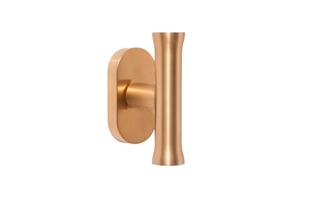 Draaikiep raamkruk Mat goud PVD Nour EV102 T-model Edward van Vliet 90mm. Geen logo