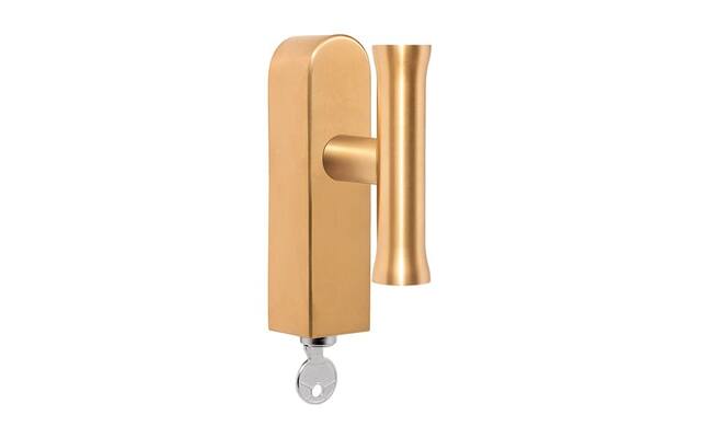 Draaikiep raamkruk Mat goud PVD Nour EV102 T-model Afsluitbaar Edward van Vliet 90mm