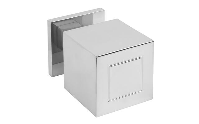 Voordeurknop RVS gepolijst Square Jan des Bouvrie JB200V Vast op rozet
