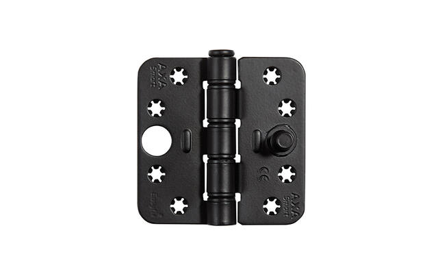 Veiligheidsscharnier Zwart AXA 1687 easyfix SKG 3-sterren 89x89mm met ronde hoek