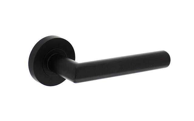 Intersteel Deurkruk Zwart Bastian op ronde rozet 52x10mm 146mm