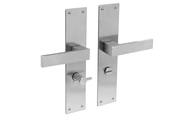 Intersteel Deurkruk RVS Amsterdam op schild 250x55x2mm WC63 8mm stift