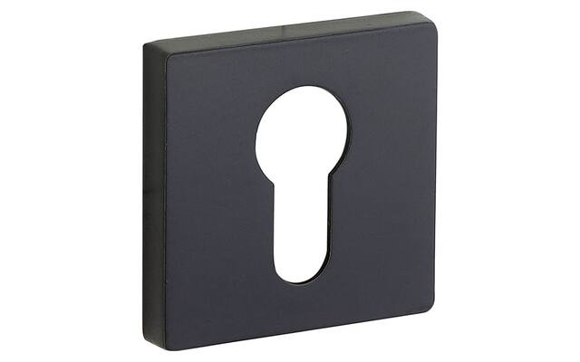 Profielcilinderrozet Zwart Bauhaus vierkant 50x50mm