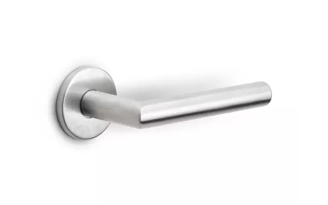 Deurklink RVS Milaan 135mm op ronde verende rozet