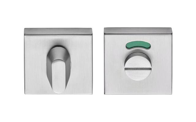 WC-sluiting RVS Intro vierkant 53mm met rood-groen indicatie