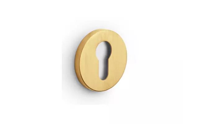 Profielcilinderrozet Mat goud PVD Intro rond 52mm, 6mm dik