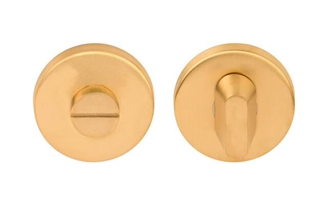 WC-sluiting Mat goud PVD Intro rond 52mm, 6mm dik 5/6/7/8mm wc stift