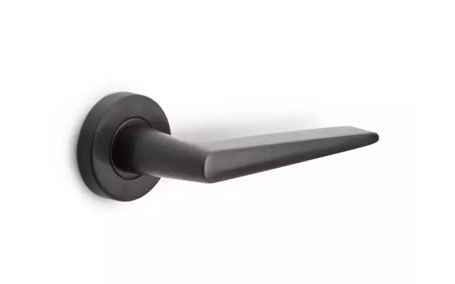 Deurklink Gunmetal PVD Maniago 128mm op verende rozet