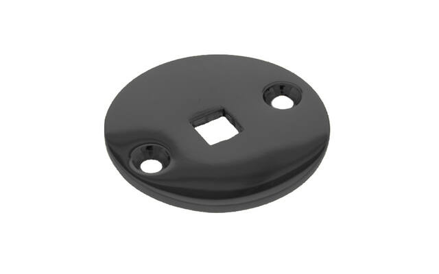 Losse achterplaat Zwart Rond voor beltrekker 48mm