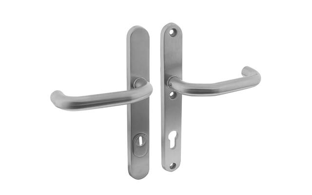 Intersteel Veiligheidsbeslag SKG*** met kerntrekbeveiliging profielcilindergat 92 mm geveerd smal ovaal achterdeurbeslag RVS
