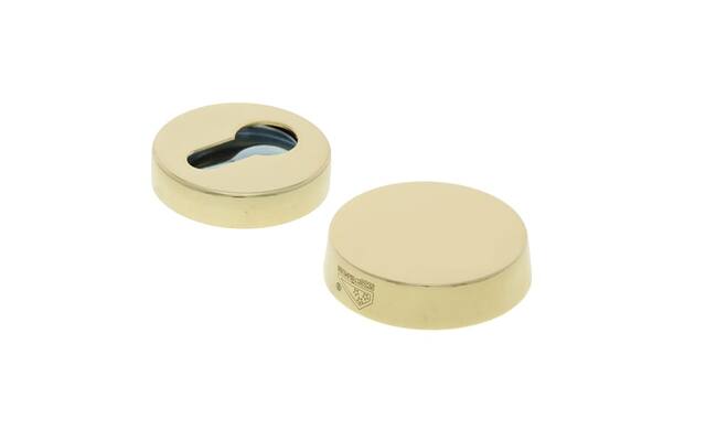Veiligheidsrozetten Messing SKG 3-sterren rond 51mm, buitenzijde blind