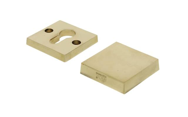 Veiligheidsrozetten Messing SKG 3-sterren Vierkant 55mm, buitenzijde blind