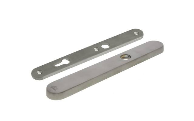 Veiligheidsschilden set Mat nikkel PVD Ovaal Blind/PC92 SKG3