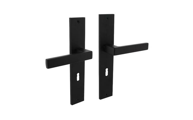 Intersteel Deurkruk Hera op schild 245x45 mm sleutelgat 56 mm mat zwart