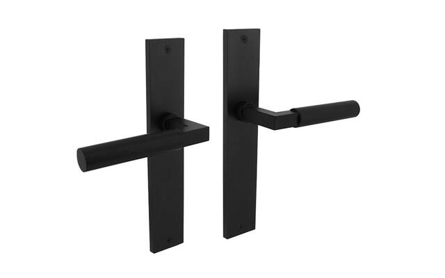 Intersteel Deurkruk Bau-Stil op schild 245x45 mm blind mat zwart