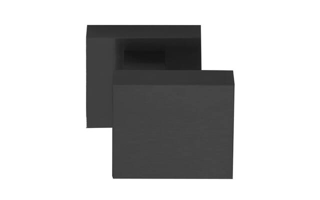 Voordeurknop Zwart vast op rozet vierkant 60mm Square LSQ60V