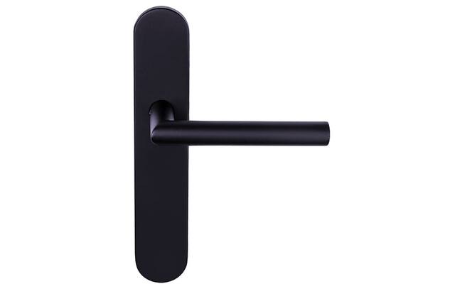 Deurkruk Gunmetal PVD Basics LB2-19P13 geveerd op schild Blind