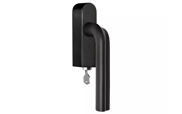 Draaikiep raamkruk Mat Zwart PVD David Rockwell Eclipse DR100-DKLOCK-O Links Afsluitbaar