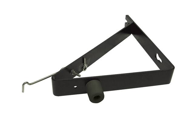 Deuropvangbeugel Zwart haaks 275x250x330mm incl buffer, windhaak RVS 304