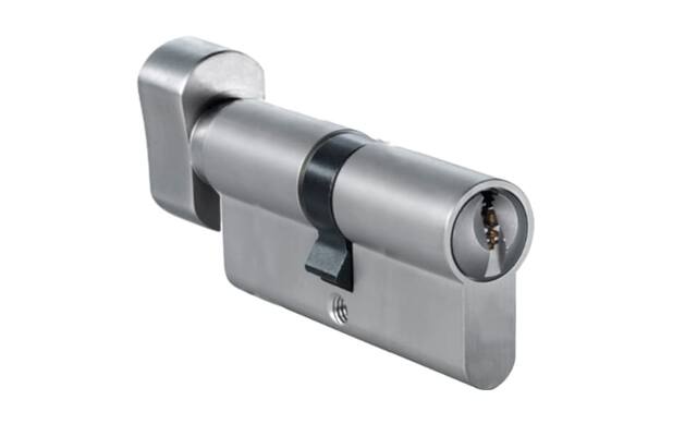 Knopcilinder dubbel Nikkel 30/35mm SKG2, sleutelzijde 5mm verlengd