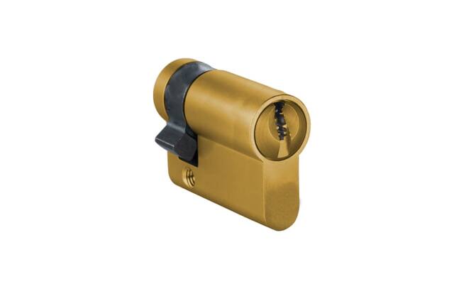 Profielcilinder enkel Messing 35/10mm SKG2, eenzijdig 5mm verlengd