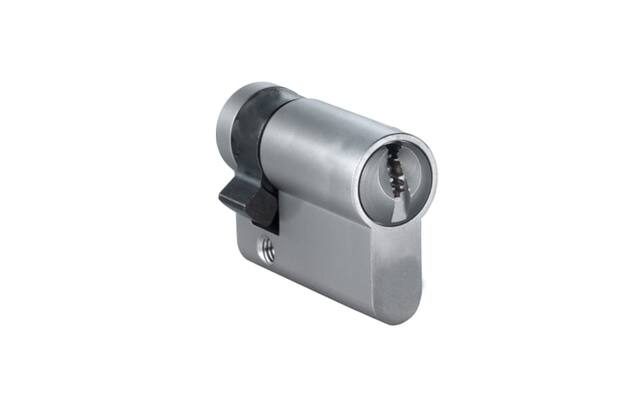Profielcilinder enkel Nikkel 35/10mm SKG2,  eenzijdig 5mm verlengd