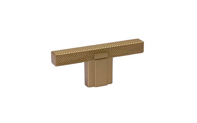 Meubelknop T- Knop strakke ribb Mat Goud