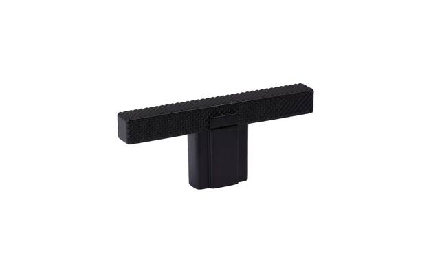 Meubelknop T- Knop strakke ribb Zwart