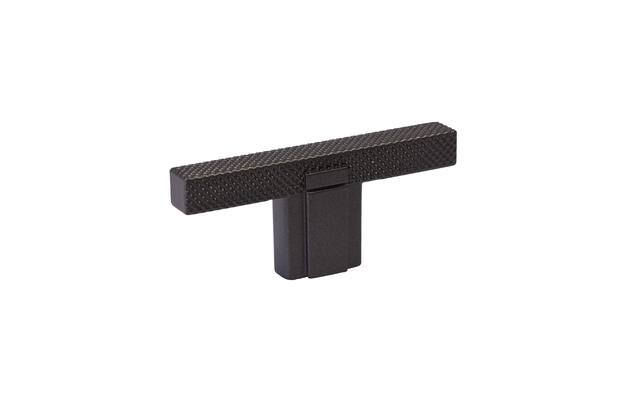 Meubelknop T- Knop strakke ribb Antraciet