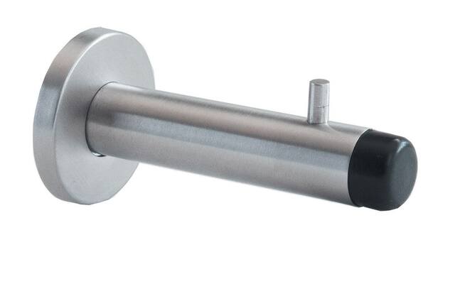 Deurstopper RVS rond 18mm wandmontage 91mm